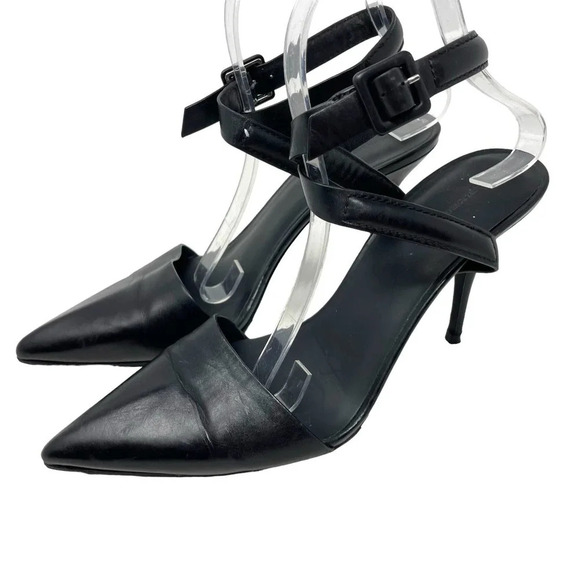 Alexander Wang Lovisa Heels d’Orsay Pump Pointed Toe Leather BlackSize 40 US 10‎ - Picture 3 of 12